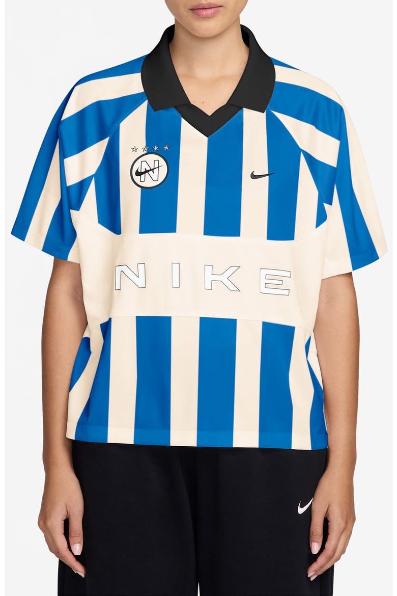 Sportswear Stripe Oversize Jersey Top, Main, color, LIGHT PHOTO BLUE/ CHALK