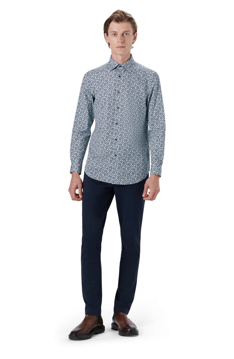 Bugatchi OoohCotton<sup>®</sup> Geometric Print Button-Up Shirt, Alternate, color, 