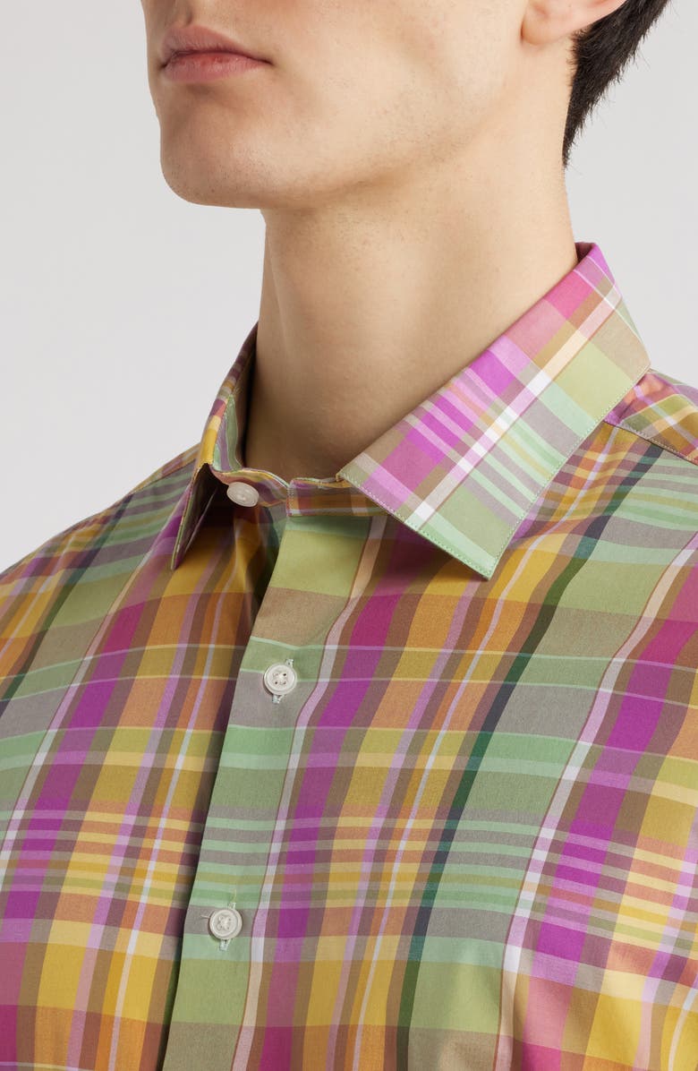 Scott Barber Weekend Plaid Cotton Button-Up Shirt, Alternate, color, 