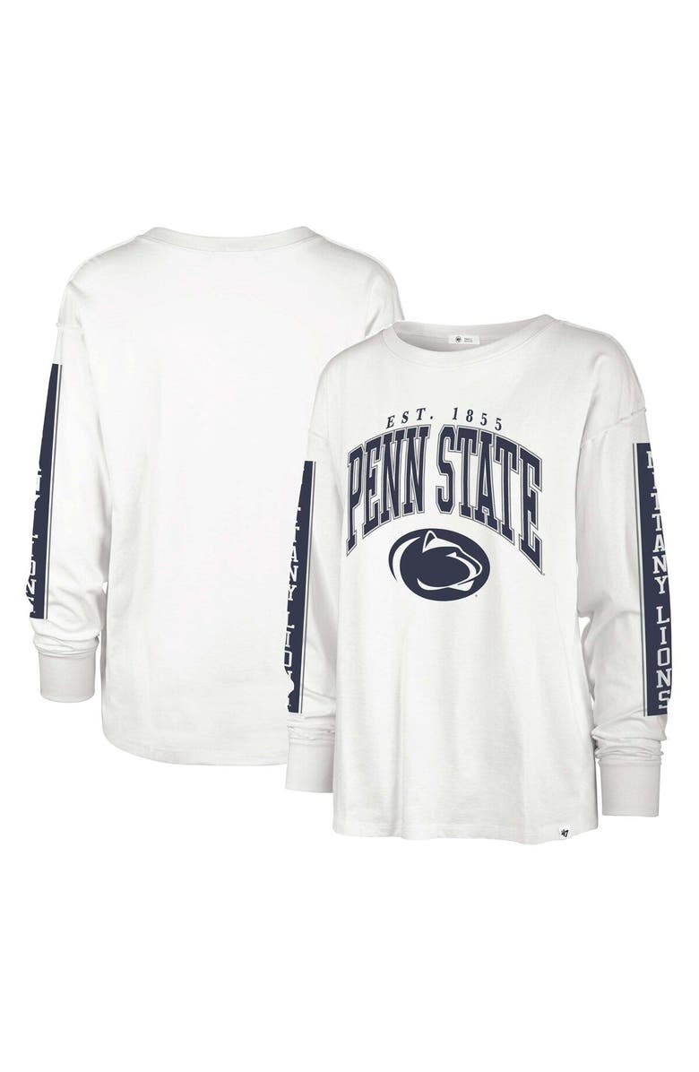 '47 Women's '47 Cream Penn State Nittany Lions Statement SOA 3-Hit Long Sleeve T-Shirt, Main, color, 