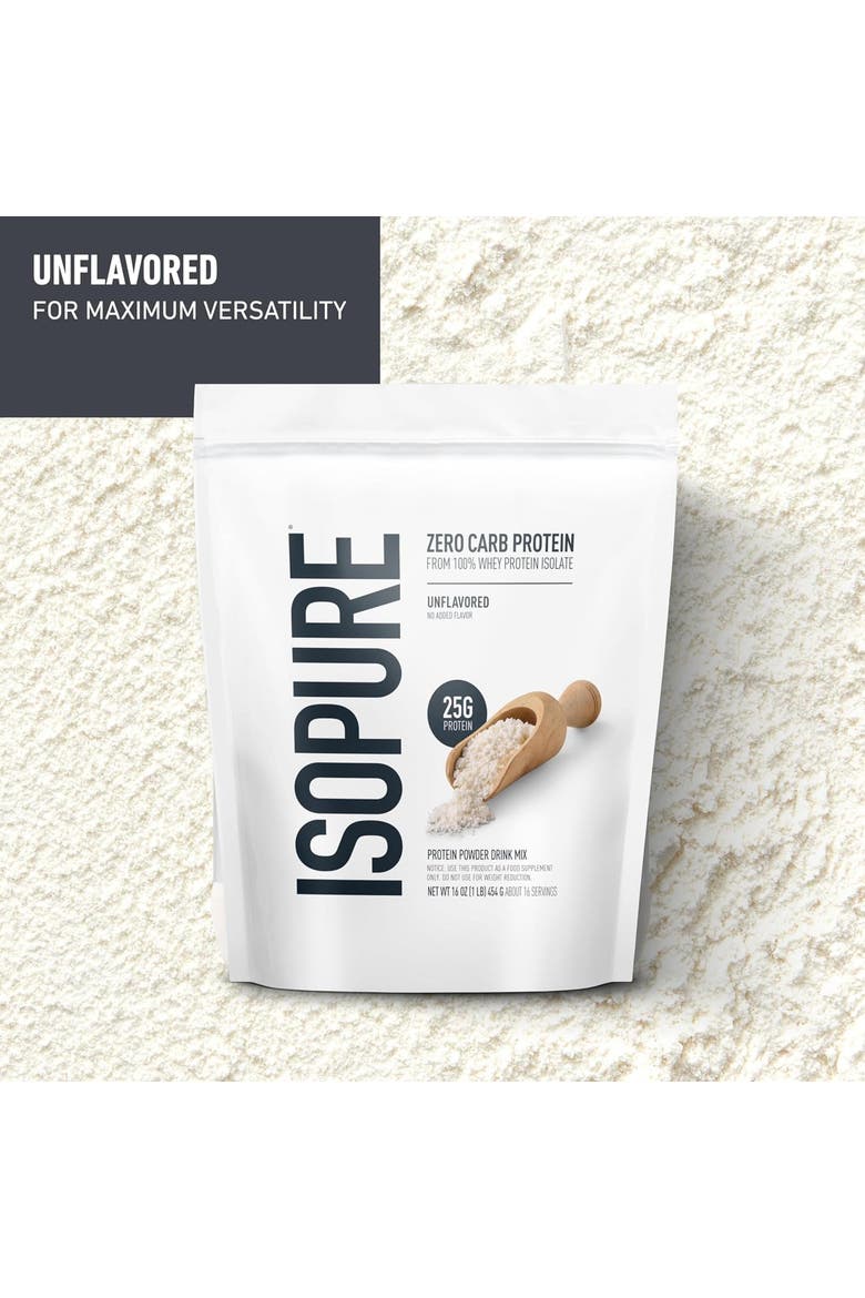 Zero Carb 100% Whey Protein Isolate Powder, Unflavored, 25g Protein, About 16 Servings, Alternate, color, None