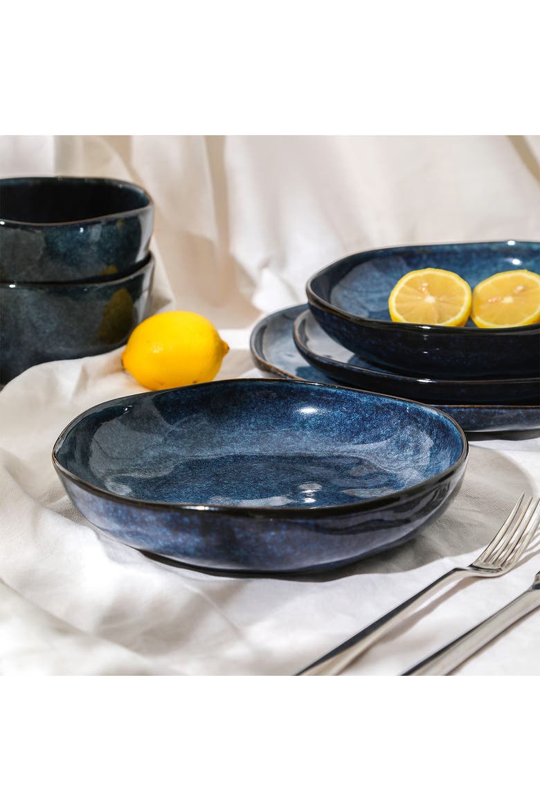 Mirella Stoneware 4-Piece Pasta Bowl Set, Alternate, color, Blue