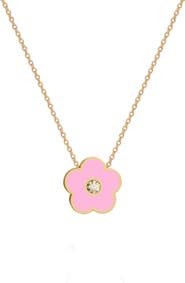 GABI RIELLE Cubic Zirconia Flower Pendant Necklace