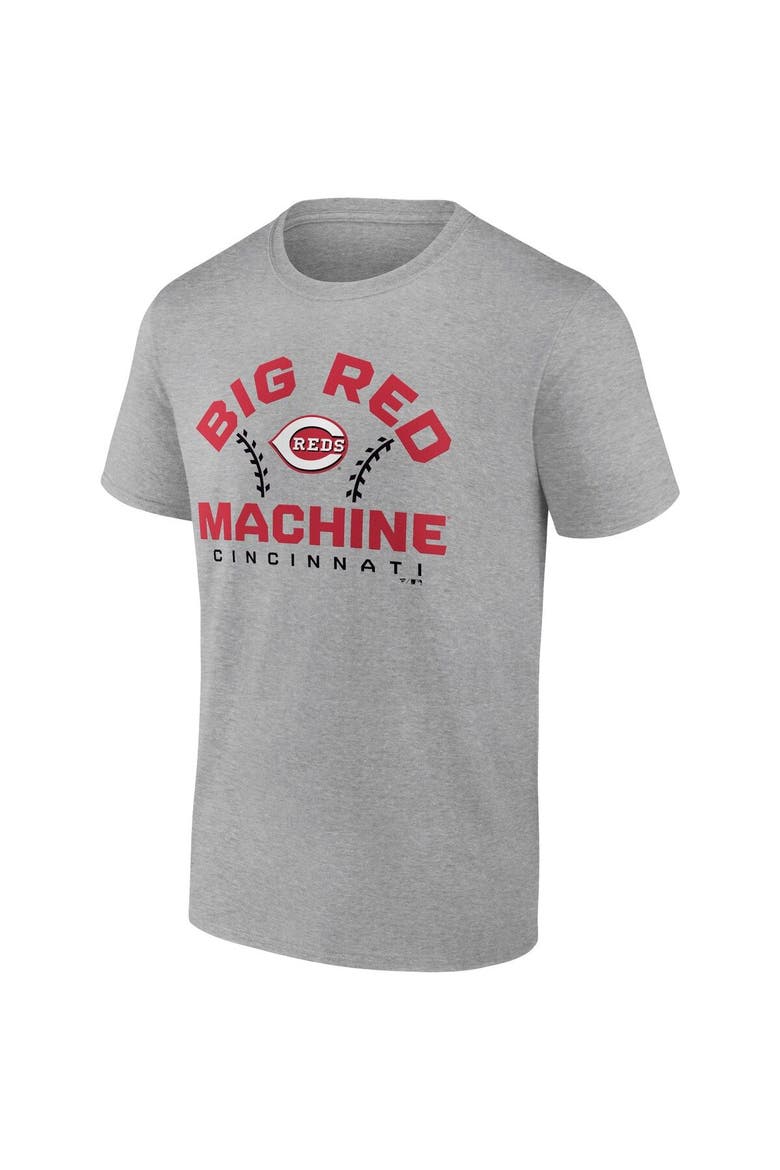 Men's Fanatics Branded Heathered Gray Cincinnati Reds Iconic Go for Two T-Shirt, Alternate, color, Heather Gray