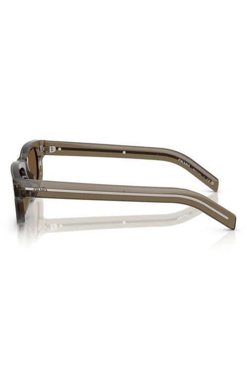 Prada 57mm Rectangular Optical Glasses In Dark Brown