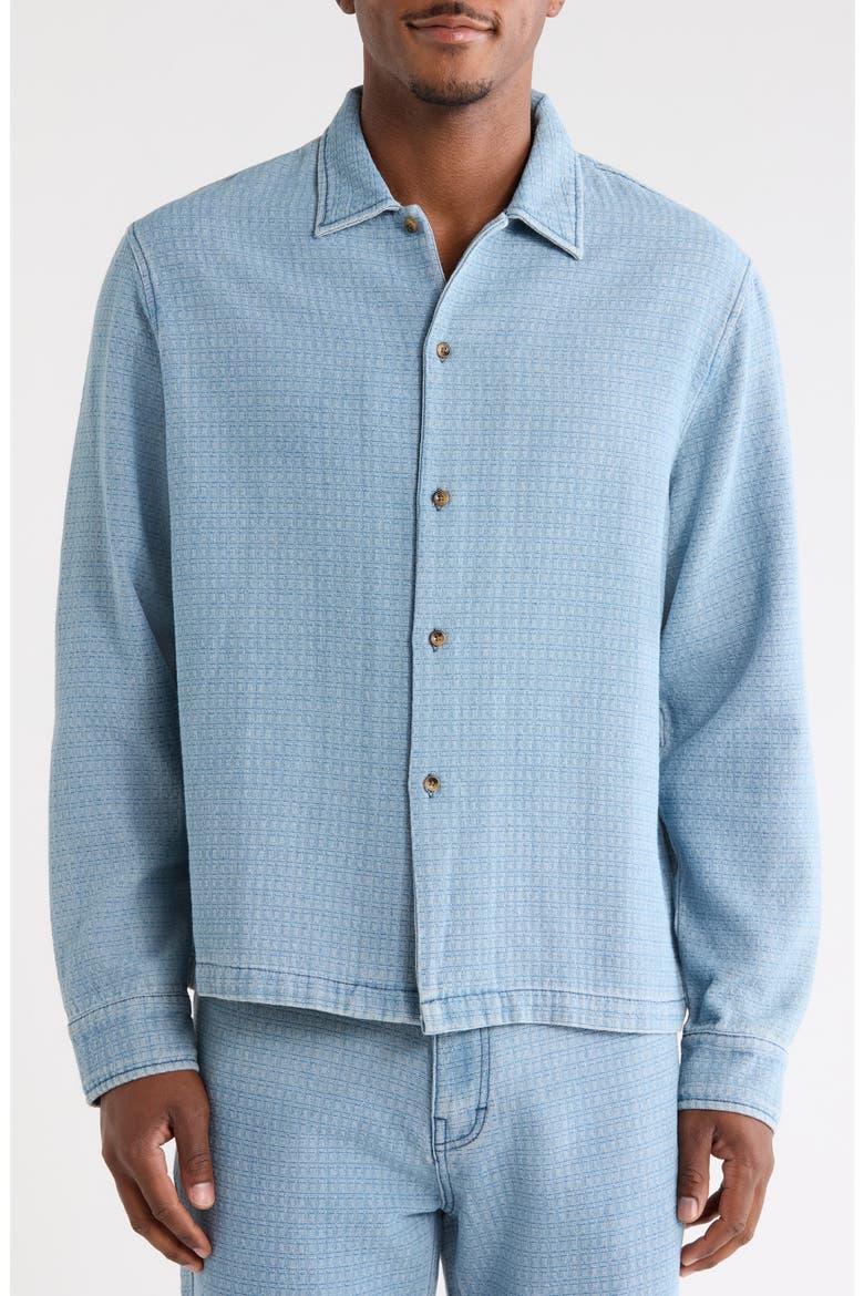 Check Button-Up Shirt, Alternate, color, LIGHT INDIGO