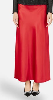 Yumi Satin Midi Skirt