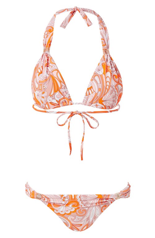 Melissa Odabash Grenada Paisley-print Bikini Briefs In Mirage Orange