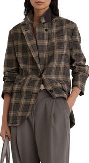 Reiss Sandor Wool Check Relaxed Blazer
