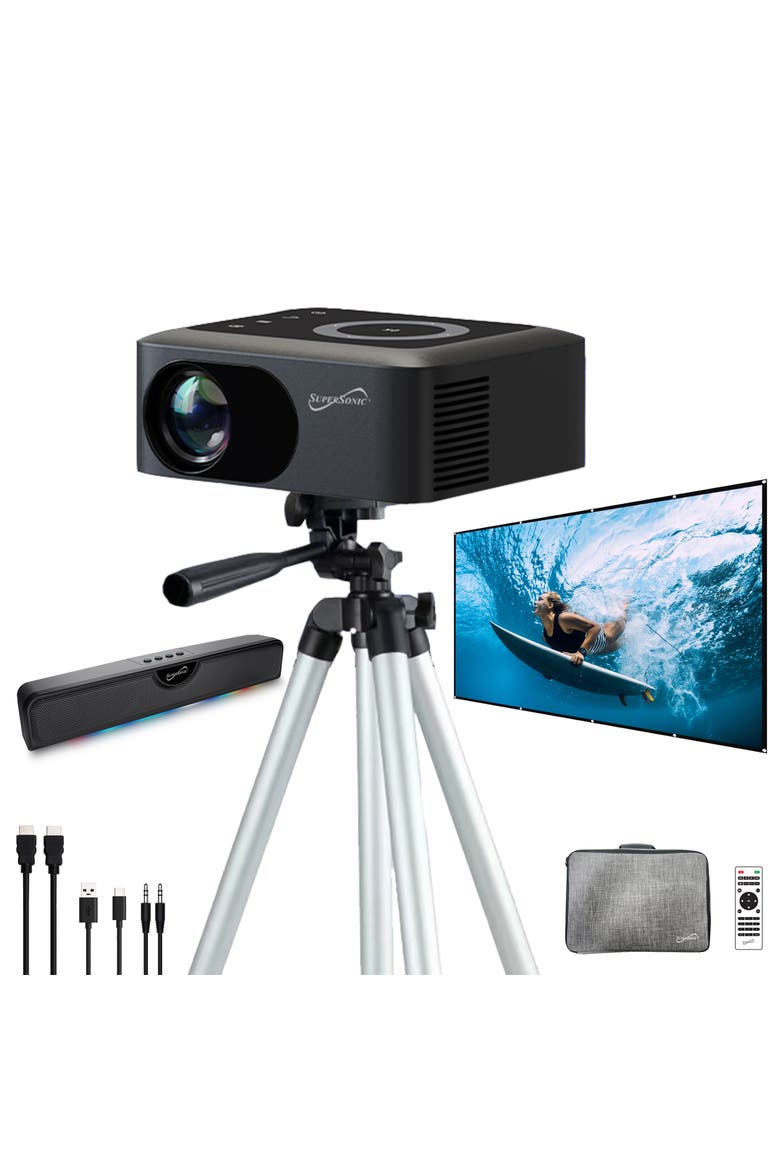 Ultimate Home Theater Pack with Soundbar and Projector, Main, color, Black