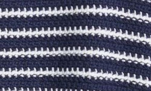 Beachlunchlounge Piera Stripe Cardigan In Navy/white Linen