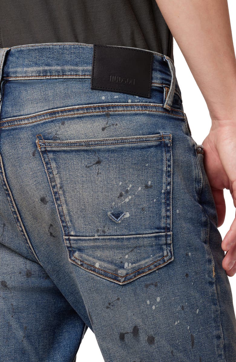 Hudson Jeans Zack Paint Splatter Skinny Jeans, Alternate, color, 