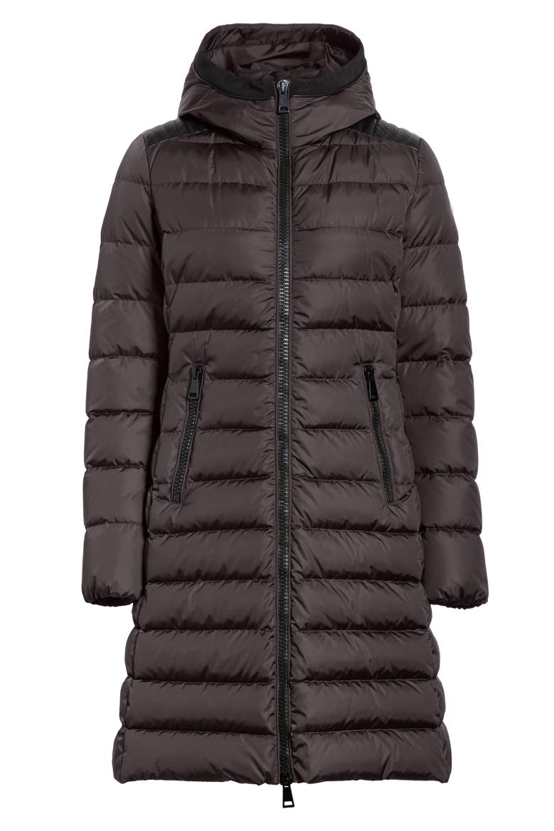 Taleve Hooded Quilted Down Coat, Alternate, color, GREY