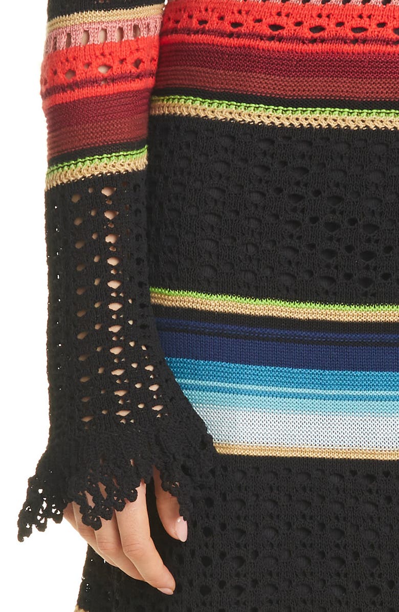 Polo Ralph Lauren Serape Stripe Crochet Midi Dress, Alternate, color,