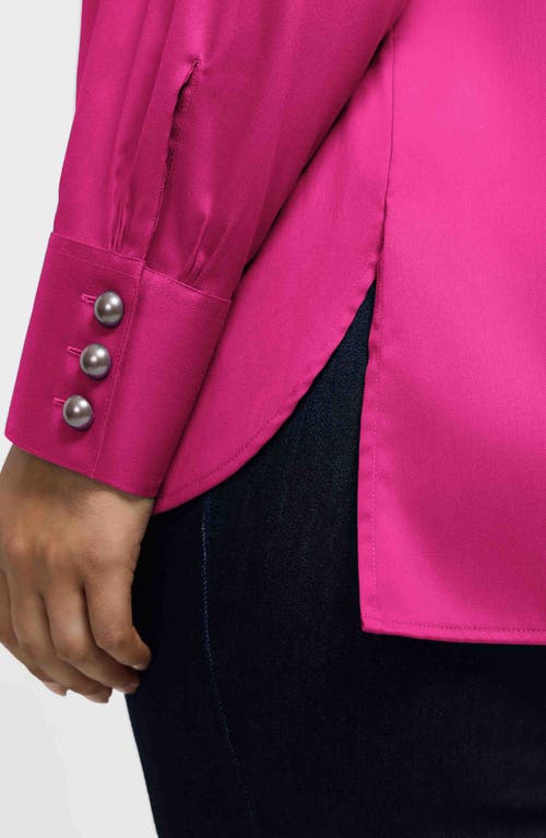 Foxcroft Pearly Bead Button-up Shirt In Pink