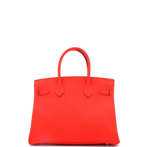 Pre-owned Hermes Hermes Birkin Handbag Red Epsom With Palladium Hardware 30