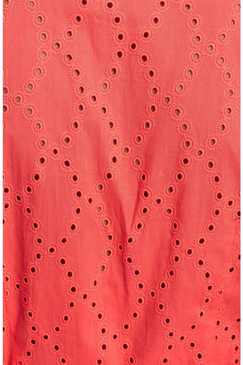 'Skylar' Eyelet Shirtdress, Alternate, color, OCEAN CORAL