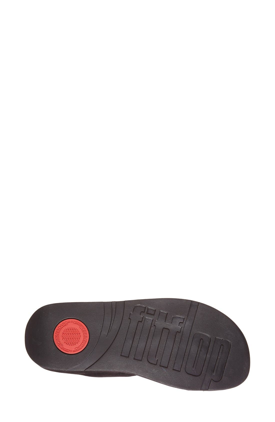 FitFlop™ 'Lulu Shimmersuede' Slide Sandal, Alternate, color, BLACK