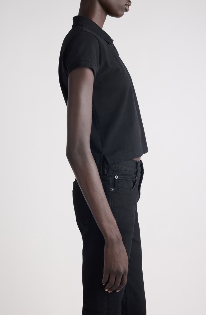 Balenciaga Logo Embroidered Cotton Piqué Polo, Alternate, color, 1070 Black/ White