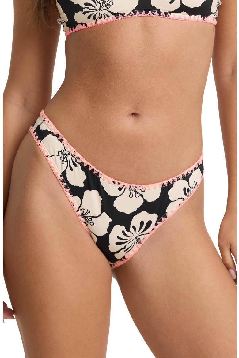 Holiday Moon Hike High Leg Bikini Bottoms, Main, color, BLACK PEBBLE