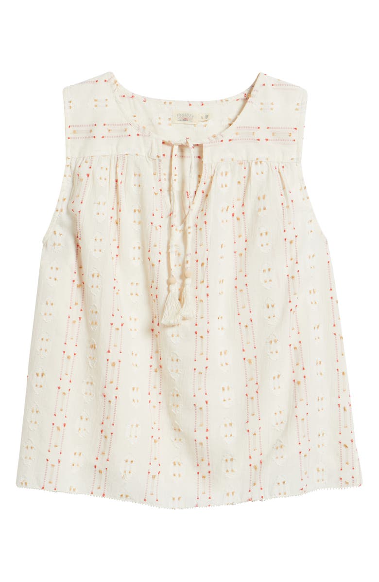 Faherty Skylar Beaded Tie Neck Dobby Top, Alternate, color, Sunburst Dobby