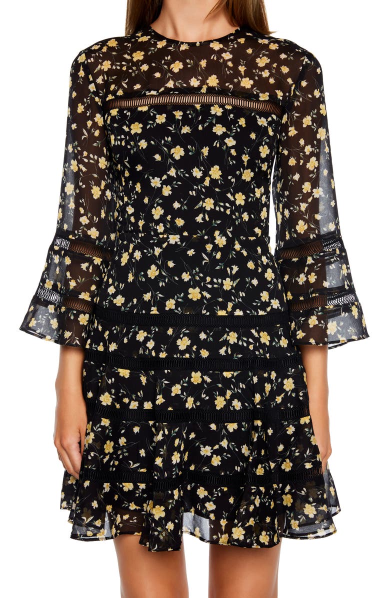 Bardot Poppy Print Minidress, Alternate, color, 