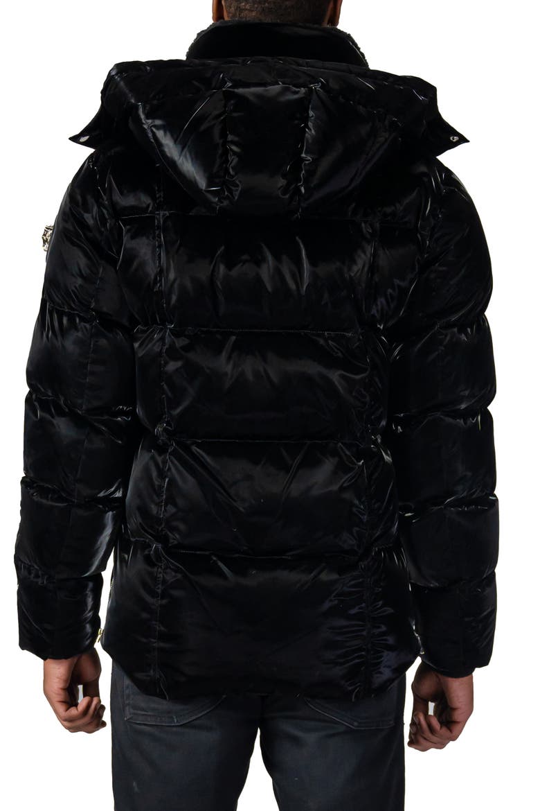 Men's Bumnester 3/4 Length Quilted Coat, Alternate, color, ALL WET BLACK
