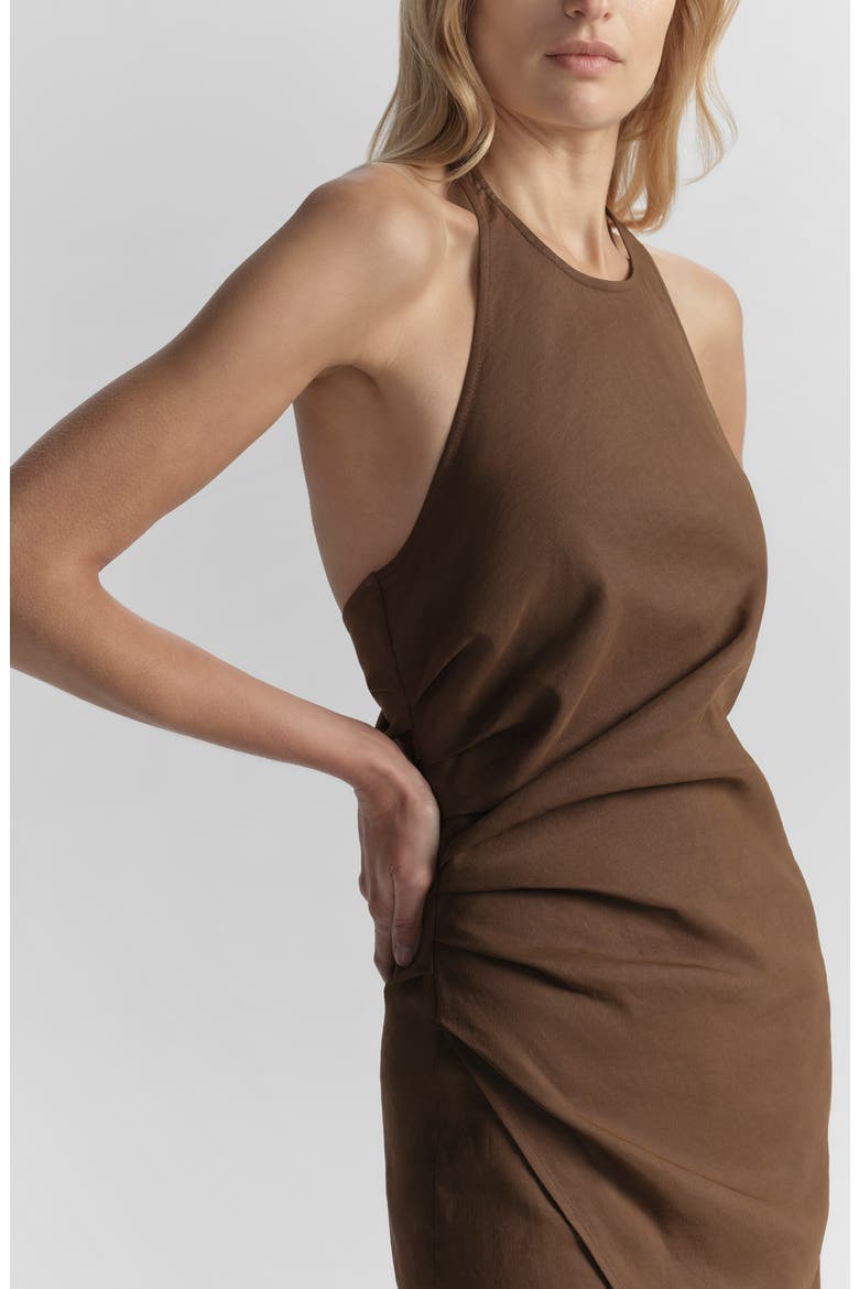Sylvie Maxi Halter Dress, Alternate, color, MILK CHOCOLATE