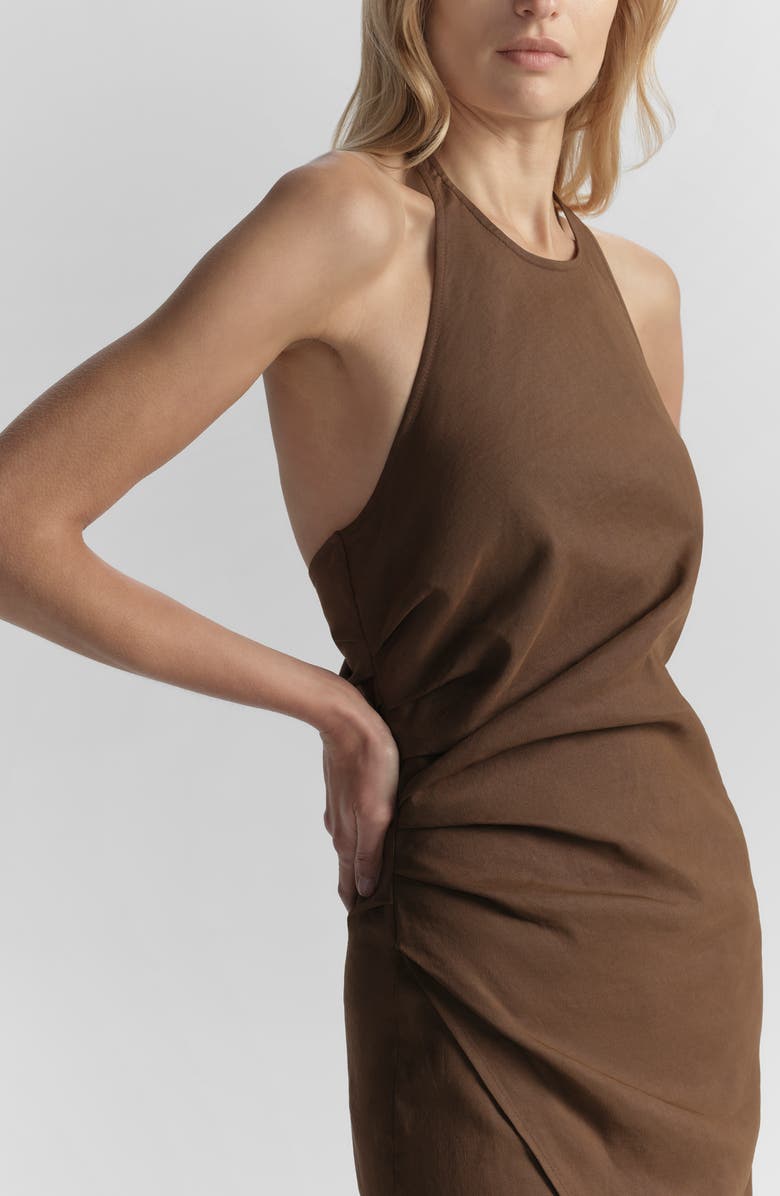 A.L.C. Sylvie Maxi Halter Dress, Alternate, color, Milk Chocolate