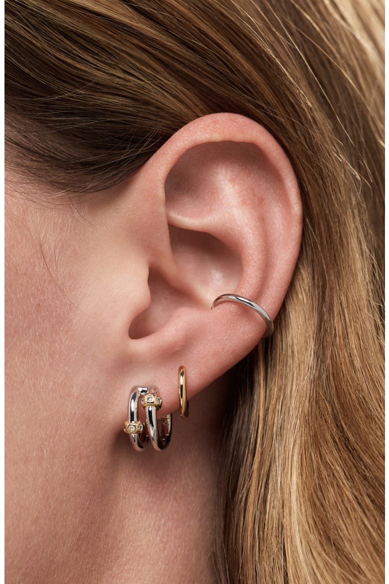 Silver Earrings - Cyrus Double, Alternate, color, Silver