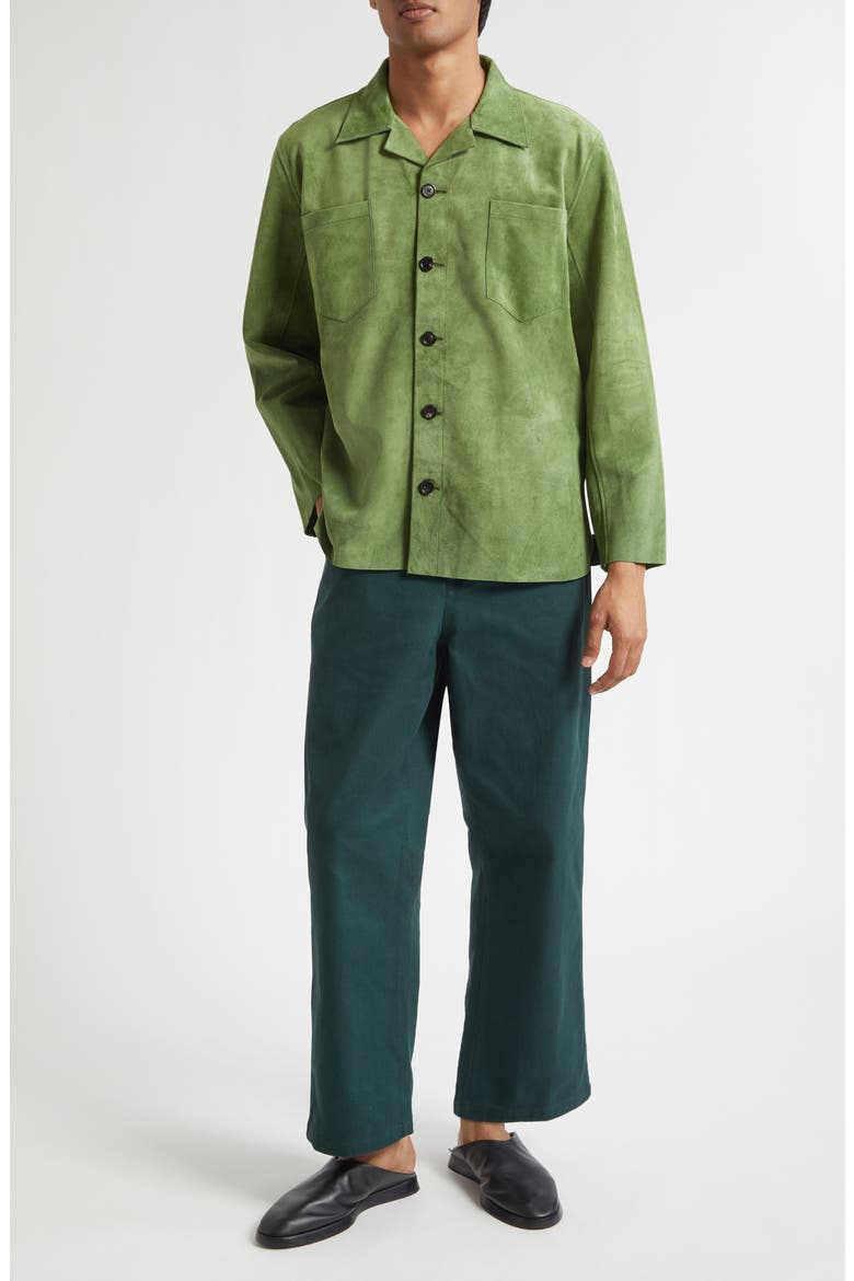 Suede Overshirt, Alternate, color, GREEN