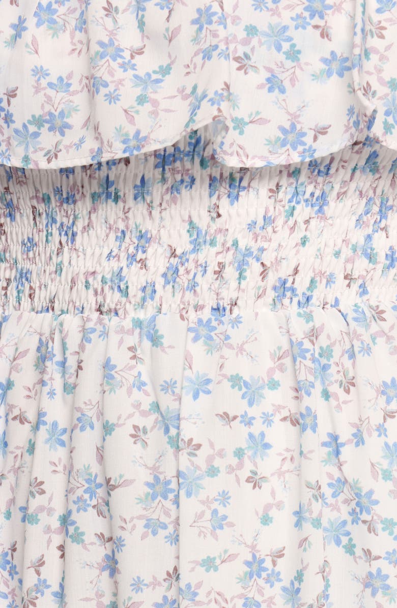 Petal & Pup Priscilla Off the Shoulder Cotton Maxi Sundress, Alternate, color, Blue Floral