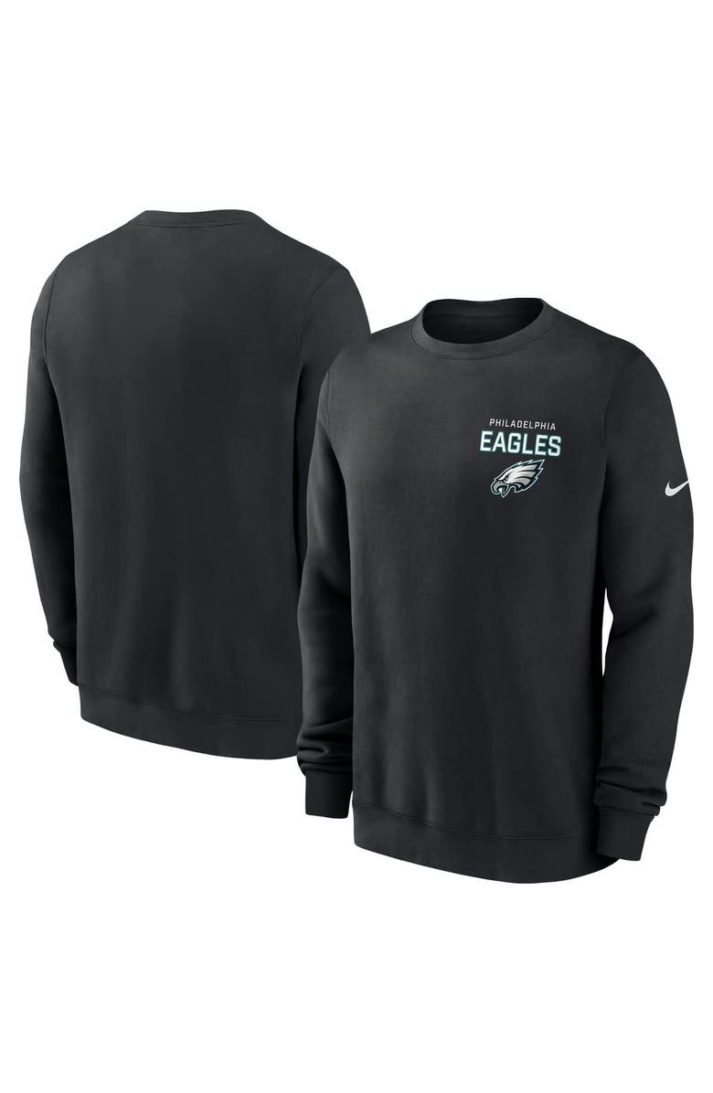 Nike Men's Nike Black Philadelphia Eagles Primetime Club Fleece Pullover Sweatshirt, Main, color, Black