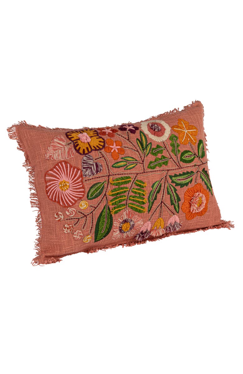Storied Home Floral Whisper Lumbar Pillow, Multicolor, Main, color, Pink