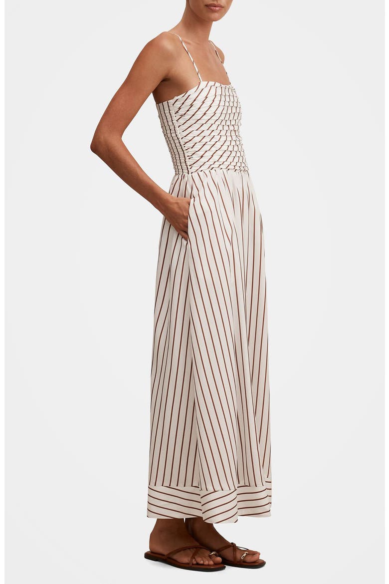 Tanya Stripe Maxi Sundress, Alternate, color, BROWN AND WHITE STRIPE