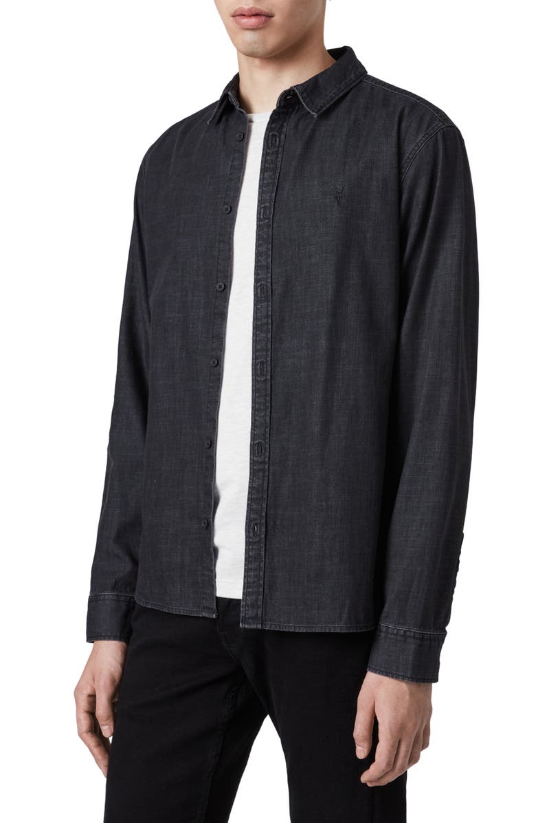 AllSaints Bramston Regular Fit Denim Button-Up Shirt, Alternate, color,
