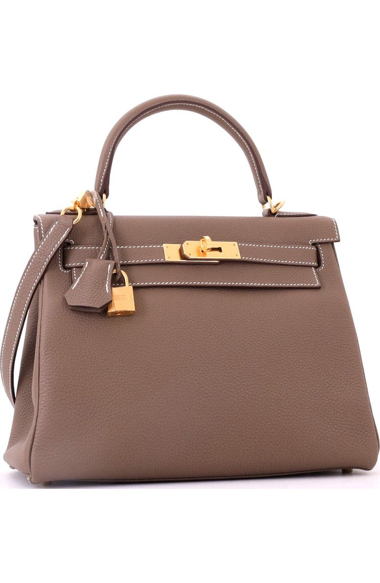 Pre-Owned Hermes Kelly Handbag Grey Togo with Gold Hardware 28, Alternate, color, Etoupe