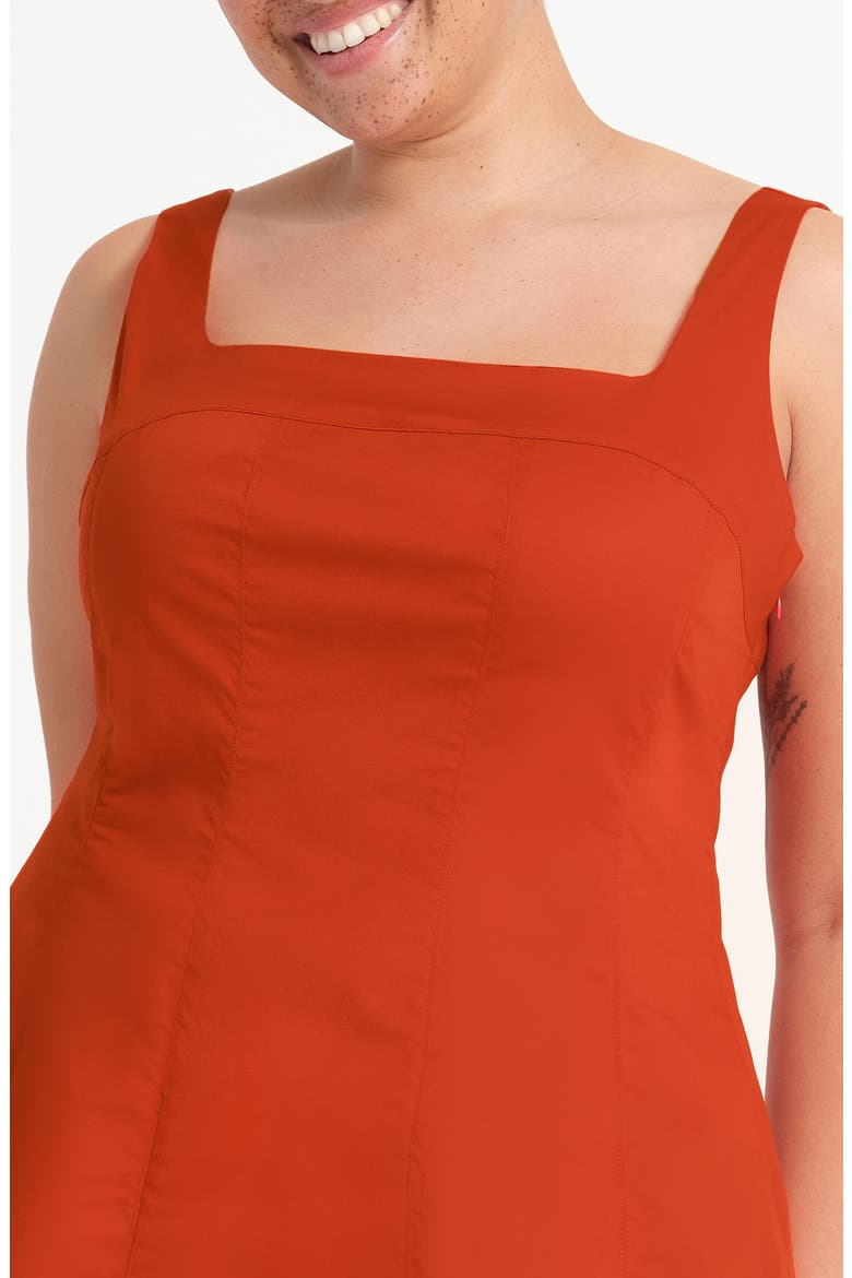 Rohanna Stretch Cotton Midi Dress, Alternate, color, BURNT ORANGE