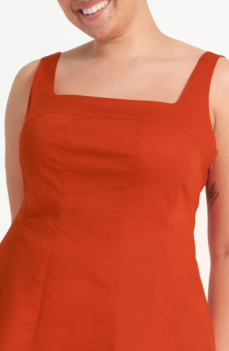 Estelle Rohanna Stretch Cotton Midi Dress, Alternate, color, Burnt Orange