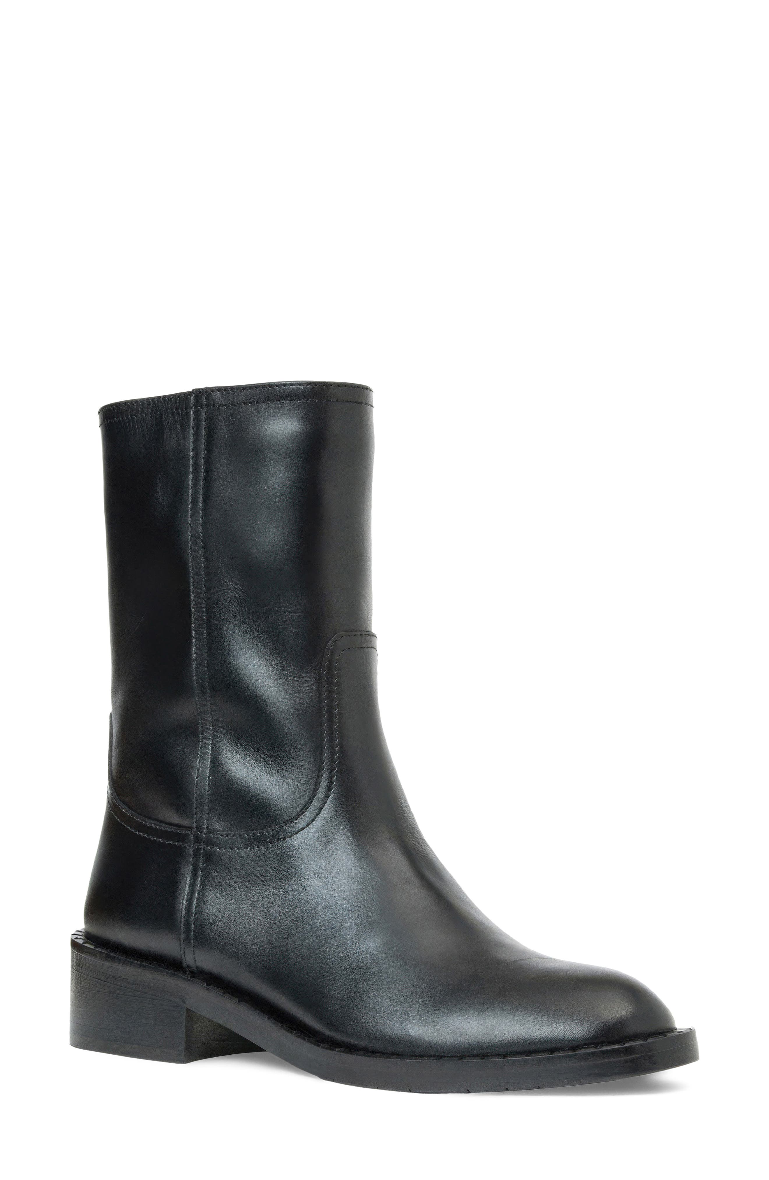 Georgetta Waterproof Leather Boot, Main, color, BLACK LEATHER