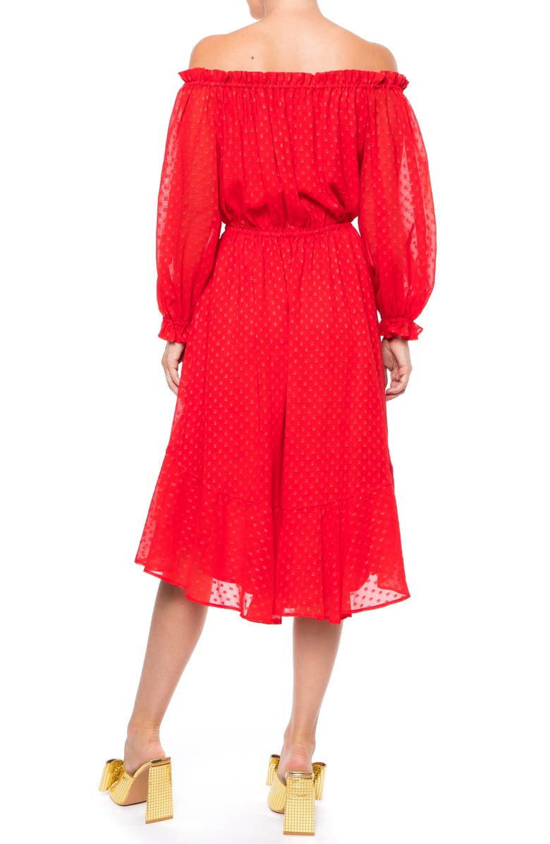 MEGHAN LA Keiko Midi Dress, Alternate, color, Cherry