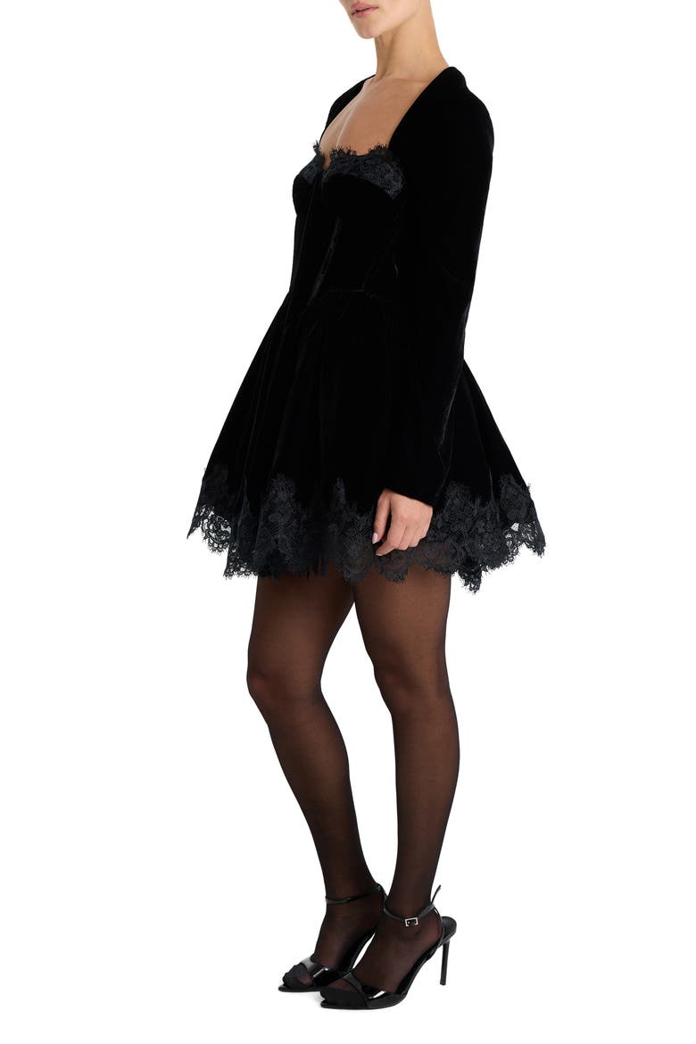 Austen Lace Detail Minidress, Alternate, color, BLACK