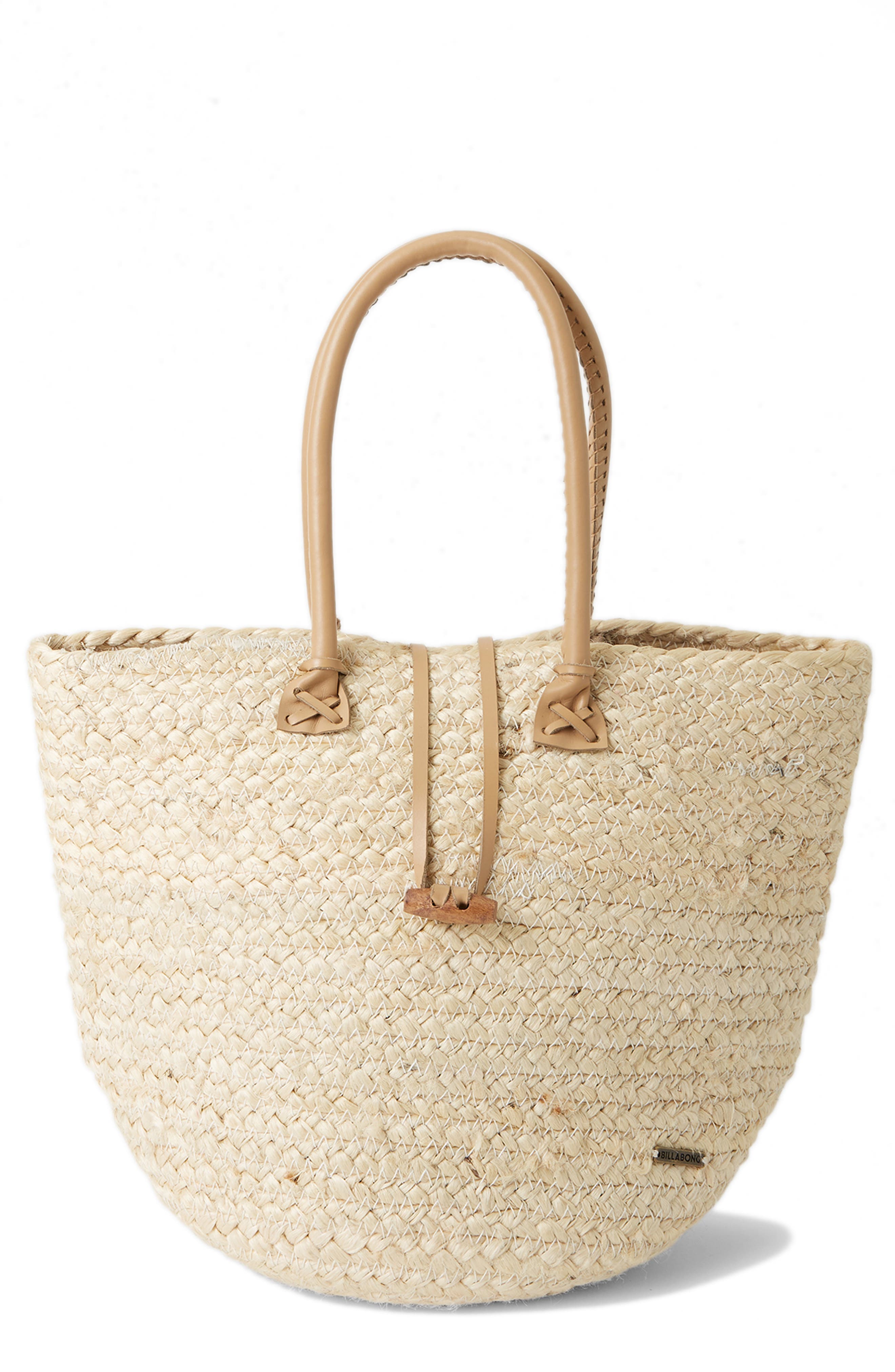 Billabong From Paradise Straw Tote, Main, color, Natural
