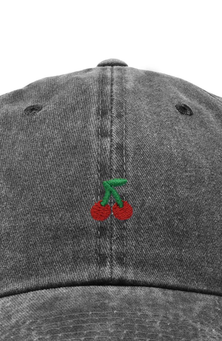 Dalix Lil Cherry Dad Cap, Alternate, color, Washed Black