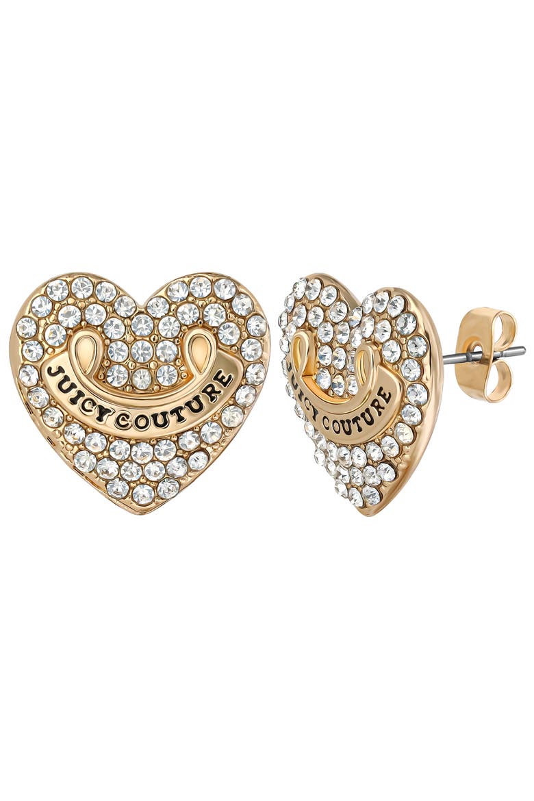 Pave Heart Keychain & Earrings Set, Alternate, color, gold, silver
