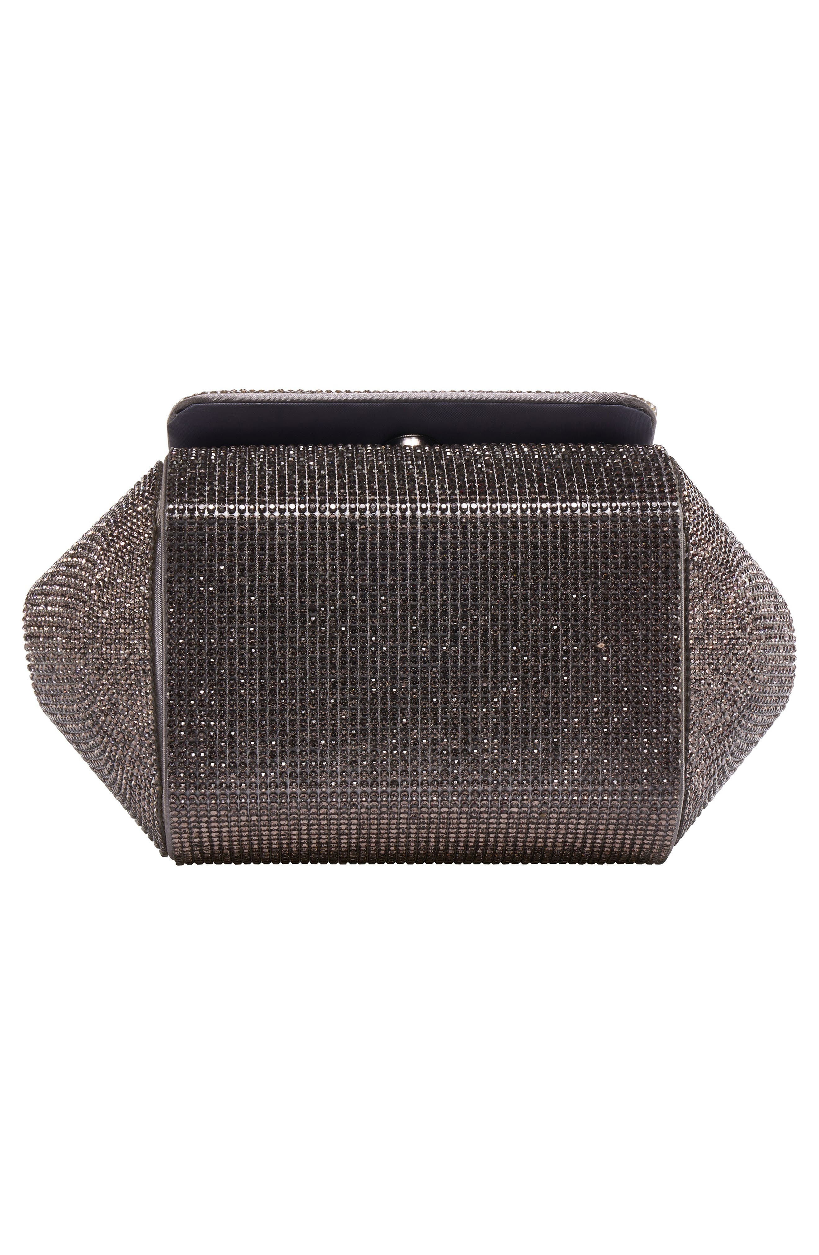 LADY COUTURE Architectural Rhinestone Evening Bag, Alternate, color, Pewter