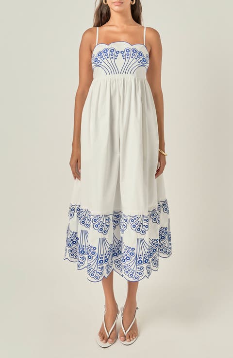 Embroidered Midi Dress