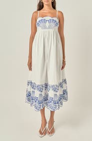 English Factory Embroidered Midi Dress