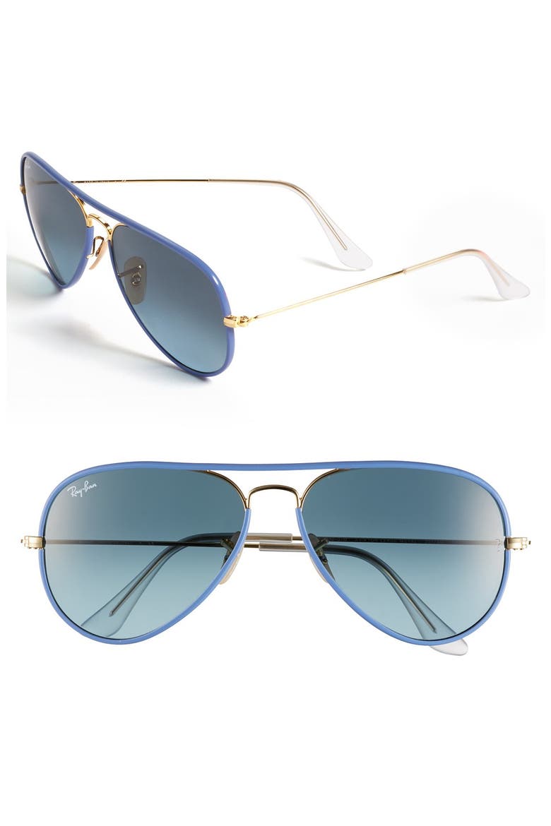 Aviator Full Color 58mm Sunglasses, Main, color, BLUE GRADIENT