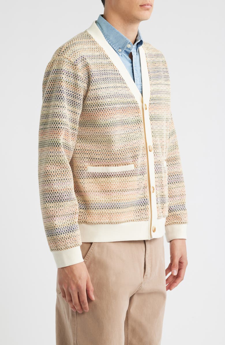 Corridor Rainbow Mesh Cardigan, Alternate, color, Pink Multi